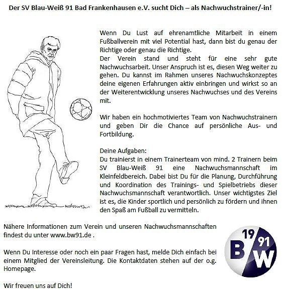 Bild: Nachwuchstrainer gesucht