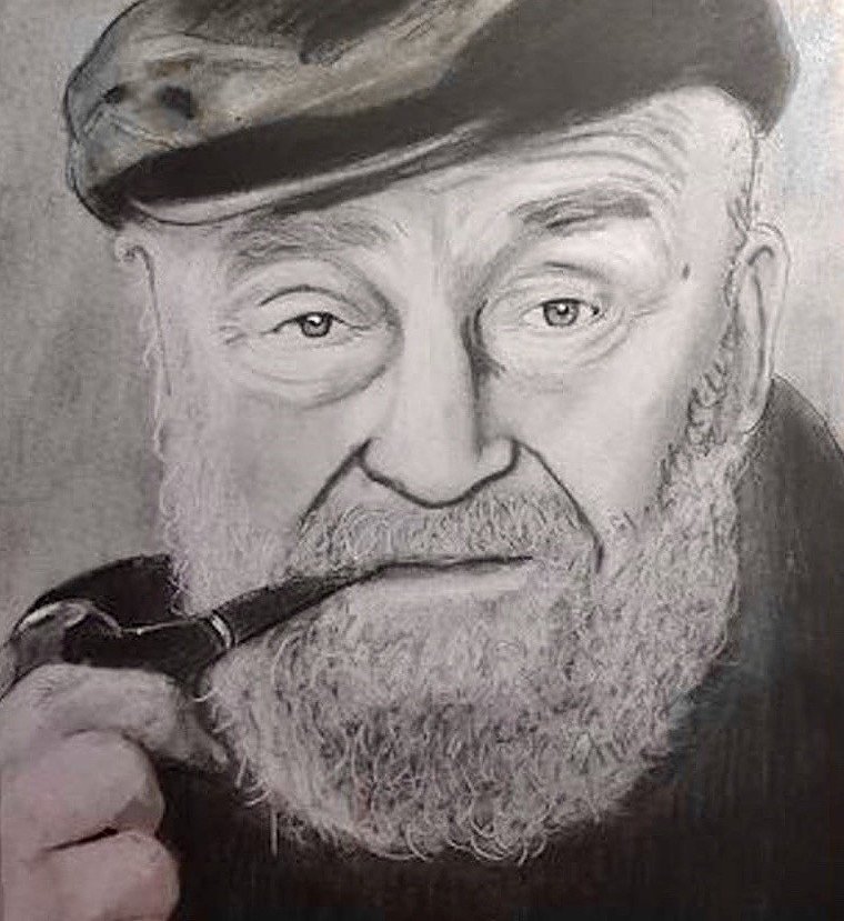 Bild: Rolf Hoppe von Grit Mischek gemalt