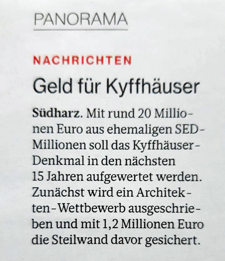 Bild: 20 Millionen f&uuml;r das Kyffh&auml;userdenkmal?