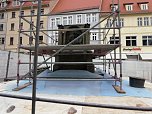 Vor einer Woche bereits stand der Sockel f&uuml;r das Lutherdenkmal. (Foto: Brigitte Wischalla)