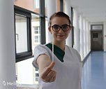 Denise Janke, Auszubildende des Helios Bildungszentrums Mansfeld-Südharz, hat sich auch an der Registrierungsaktion beteiligt.  (Foto: Helios Kliniken Mansfeld-Südharz  )