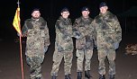 v.l.n.r. Stabsunteroffizier Drewke, Major Dähne, Oberstleutnant Faul, Hauptmann Estel (Foto: Kompanieübergabe 3./FA/UA-Btl 1)