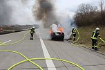 Ausgebranntes Auto auf der A38 bei Leinefelde (Foto: Feuerwehr Heiligenstadt)