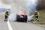 Ausgebranntes Auto auf der A38 bei Leinefelde (Foto: Feuerwehr Heiligenstadt)