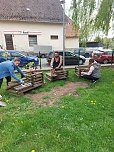 Arbeitseinsatz im Kindergarten Hohensteiner Burgspatzen (Foto: A.Levin)