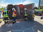 Umgekippter Lkw auf der A38 (Foto: Feuerwehr Ahrenshausen)