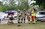 Auf dem Schachtbaugelände fand heute eine Großübung von Feuerwehr und Rettungskräften statt (Foto: agl)