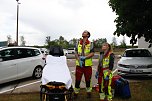 Auf dem Schachtbaugelände fand heute eine Großübung von Feuerwehr und Rettungskräften statt (Foto: agl)