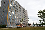 Auf dem Schachtbaugelände fand heute eine Großübung von Feuerwehr und Rettungskräften statt (Foto: agl)