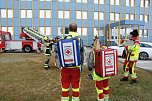 Auf dem Schachtbaugelände fand heute eine Großübung von Feuerwehr und Rettungskräften statt (Foto: agl)