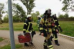 Auf dem Schachtbaugelände fand heute eine Großübung von Feuerwehr und Rettungskräften statt (Foto: agl)