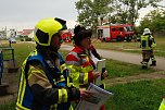 Auf dem Schachtbaugelände fand heute eine Großübung von Feuerwehr und Rettungskräften statt (Foto: agl)