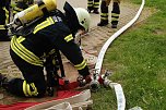 Auf dem Schachtbaugelände fand heute eine Großübung von Feuerwehr und Rettungskräften statt (Foto: agl)