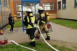 Auf dem Schachtbaugelände fand heute eine Großübung von Feuerwehr und Rettungskräften statt (Foto: agl)