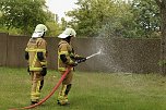 Auf dem Schachtbaugelände fand heute eine Großübung von Feuerwehr und Rettungskräften statt (Foto: agl)