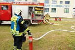 Auf dem Schachtbaugelände fand heute eine Großübung von Feuerwehr und Rettungskräften statt (Foto: agl)