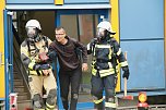 Auf dem Schachtbaugelände fand heute eine Großübung von Feuerwehr und Rettungskräften statt (Foto: agl)