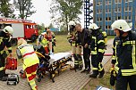 Auf dem Schachtbaugelände fand heute eine Großübung von Feuerwehr und Rettungskräften statt (Foto: agl)