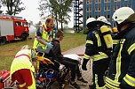 Auf dem Schachtbaugelände fand heute eine Großübung von Feuerwehr und Rettungskräften statt (Foto: agl)