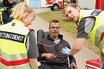 Auf dem Schachtbaugelände fand heute eine Großübung von Feuerwehr und Rettungskräften statt (Foto: agl)