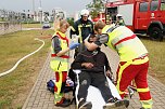 Auf dem Schachtbaugelände fand heute eine Großübung von Feuerwehr und Rettungskräften statt (Foto: agl)