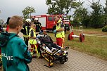 Auf dem Schachtbaugelände fand heute eine Großübung von Feuerwehr und Rettungskräften statt (Foto: agl)