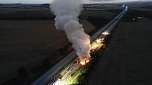 Schwerer Unfall auf der A 38 (Foto: S. Dietzel)