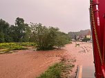 Unwetterfolgen in Jützenbach (Foto: Feuerwehr Jützenbach/Silvio Dietzel)