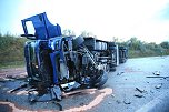 KKW kippt auf der A38 um (Foto: S.Dietzel)