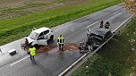 Schwerer Unfall mit Frontalzusammenstoß zwischen Gundersleben und Ebeleben (Foto: S. Dietzel)