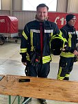 Feuerwehrübung in Greußen. Auch Landtagsabgeordneter  Stefan Schard (CDU) nahm an der Übung teil (Foto: Katharina Wreden)