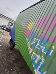 Künstlerische Graffiti-Aktion des Jugendzentrums Harztor (Foto: Kreisjugendring)