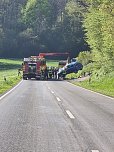 Unfall zwischen Wolkramshausen und Schate (Foto: Feuerwehr Wolkramshausen/Silvio Dietzel)