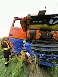 Verunfallter Lkw an der A38 (Foto: S. Dietzel)