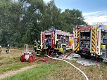 Mähdrescher in Flammen  (Foto: Feuerwehr Berga/Silvio Dietzel)