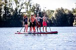 Die "SUP-Piraten" boten auf dem Wasser Schnupperstunden auf dem Brett an (Foto: Christoph Keil)