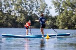 Die "SUP-Piraten" boten auf dem Wasser Schnupperstunden auf dem Brett an (Foto: Christoph Keil)