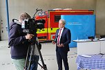 Thüringens Innenminister Georg Maier stellte die Feuerwehrstatistik für das Jahr 2022 in der neuen Feuerwache in Nordhausen vor (Foto: agl)