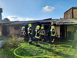 Schuppenbrand in Heldrungen (Foto:  Feuerwehr Heldrungen/Silvio Dietzel)
