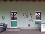 Sportlerheim des FSV Schernberg Sondershausen beschmiert (Foto: S. Dietzel)