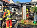 Carport stand in Flammen (Foto: Feuerwehr Heldrungen/Silvio Dietzel )