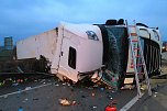 Sattelschlepper auf der A38 umgekippt (Foto: S.Dietzel)