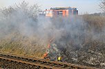 Feuer am Bahndamm bei Wollersleben und Wolkramshausen (Foto: S. Dietzel)