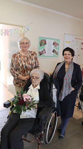 Olga M&uuml;ller feierte ihren 100. Geburtstag. (Foto: Pressestelle Stadt Nordhausen)