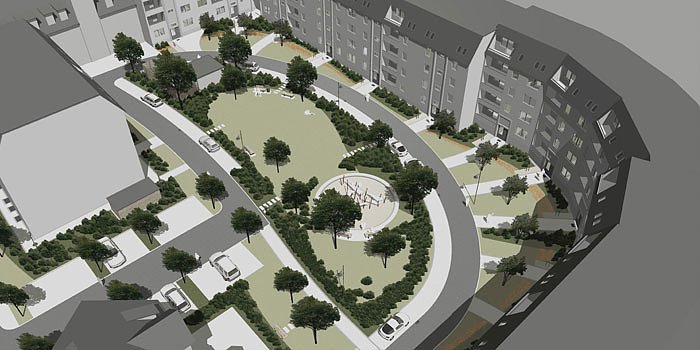 Einweihung Innenhof Quartier Stiftstra&szlig;e (Foto: Wippertal Wohnungsgesellschaft)