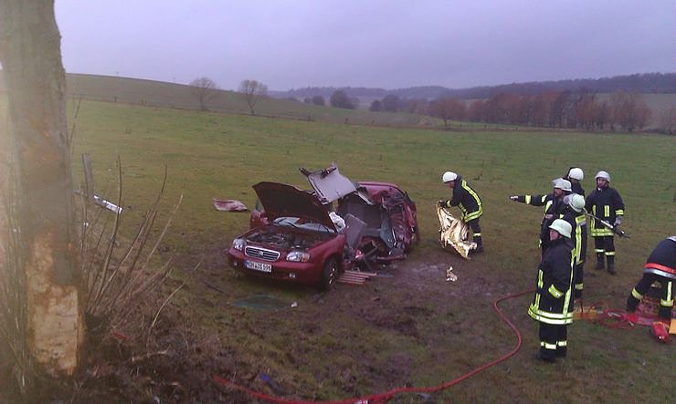 Unfall zwischen Mackenrode und Limlingerode (Foto: N. Kratzin)