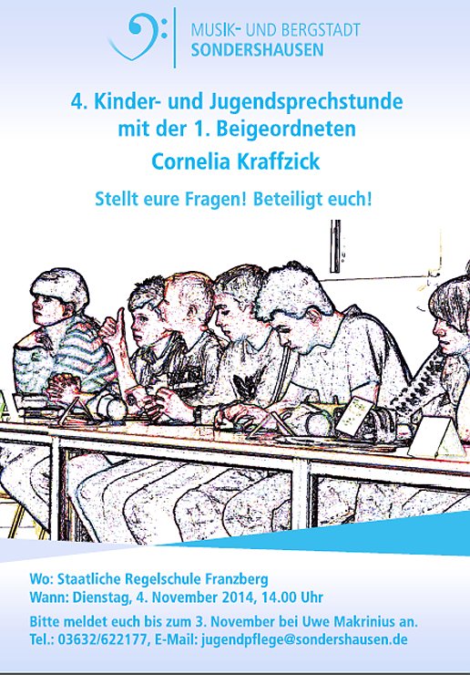 Kinder können Anliegen vortragen (Foto: Stadt Sondershausen) Kinder können Anliegen vortragen (Foto: Stadt Sondershausen)