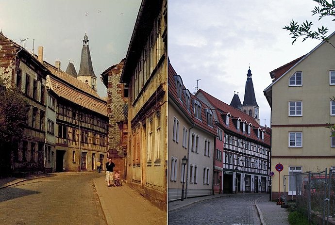 Damals und jetzt: Blick zum Nordhäuser Dom (Foto: privat)