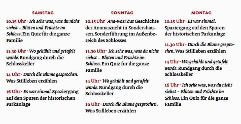 Programm (Foto: Th&uuml;ringer Stiftung Schl&ouml;sser und G&auml;rten)