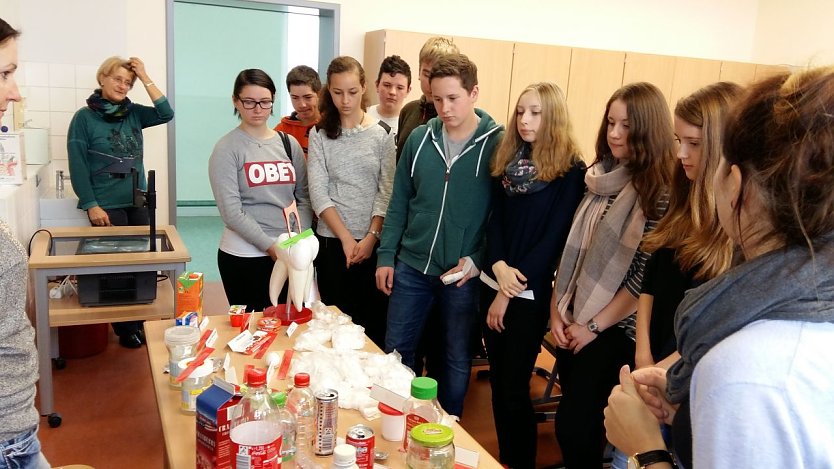 Besuch an der Berufsschule - die neunte Klasse der Regelschule K&auml;the Kollwitz (Foto: Regelschule K&auml;the Kollwitz)